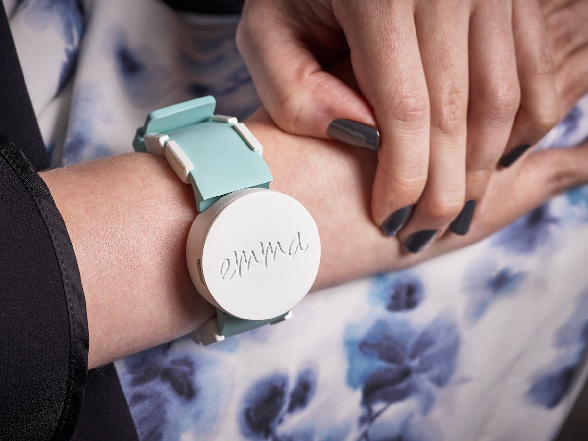 Emma Watch (2016), designed by Haiyan Zhang and Nicolas Villar and manufactured by Microsoft Research, uses haptic vibration technology to allow users with tremors to regain the use of their hands. The prototype is among 20 products, projects and services developed by and with people with disabilities in the Access+Ability exhibition in the Davos Congress Centre, 22-25 January © Alex Griffiths