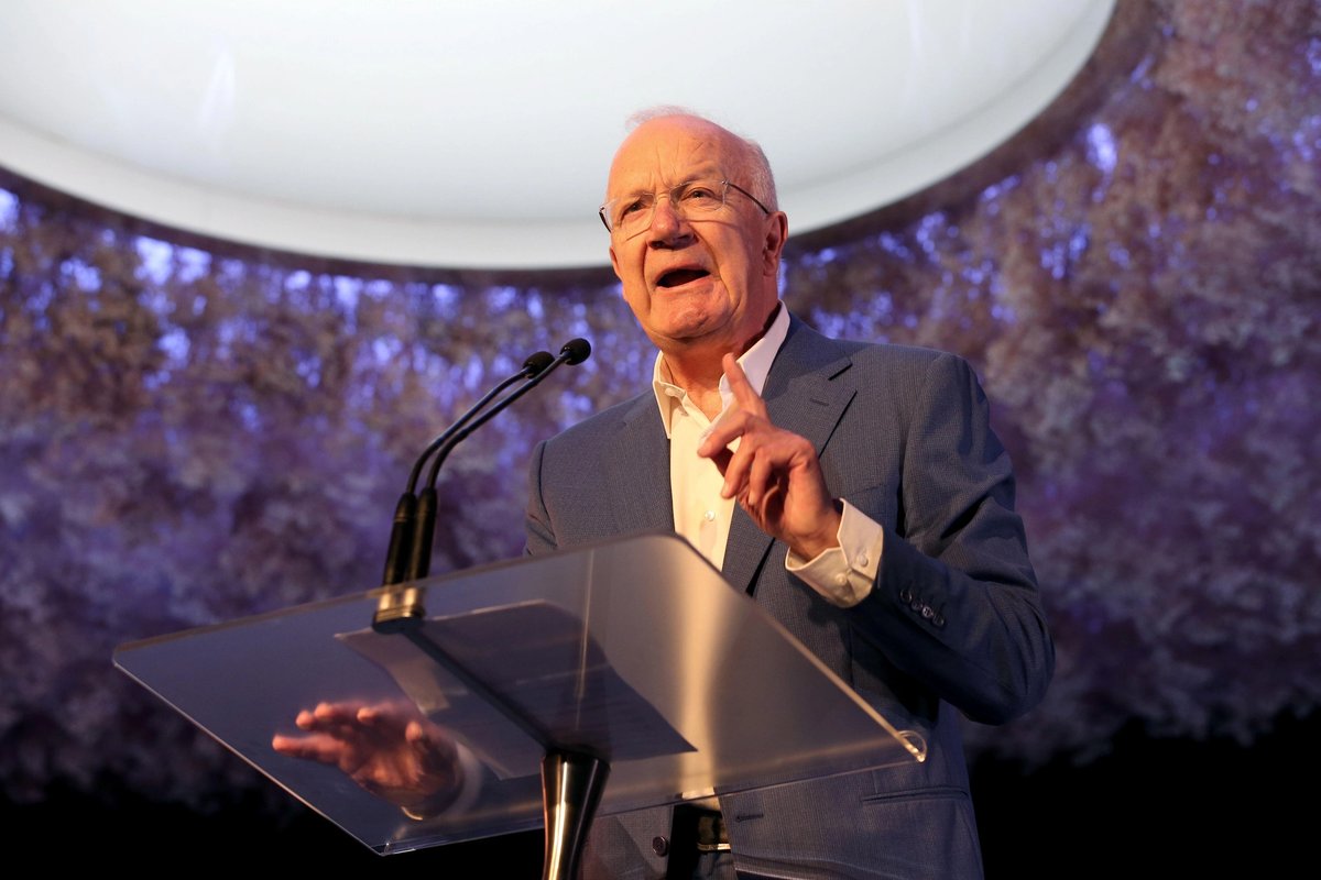 Robert Morgan speaking at a Creative Australia launch in 2023
Photo: Australian Associated Press / Alamy Stock Photo