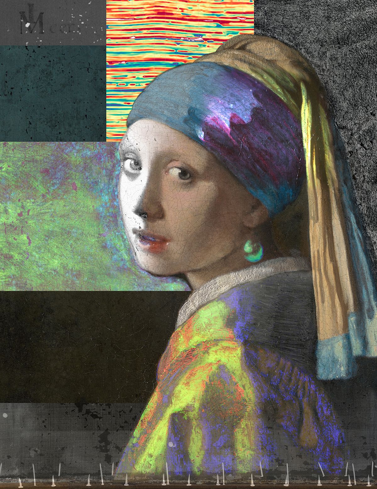 Girl with a Pearl Earring (around 1665) made up of images from the research project Girl in the Spotlight Photo: Sylvain Fleur