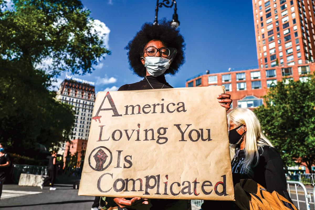 A mask wearer in Union Square, New York, last June. Photographer Francesca Magnani observes that masks have come to assume “multiple functions” beyond basic health protection © Francesca Magnani; courtesy of the National Museum of American History