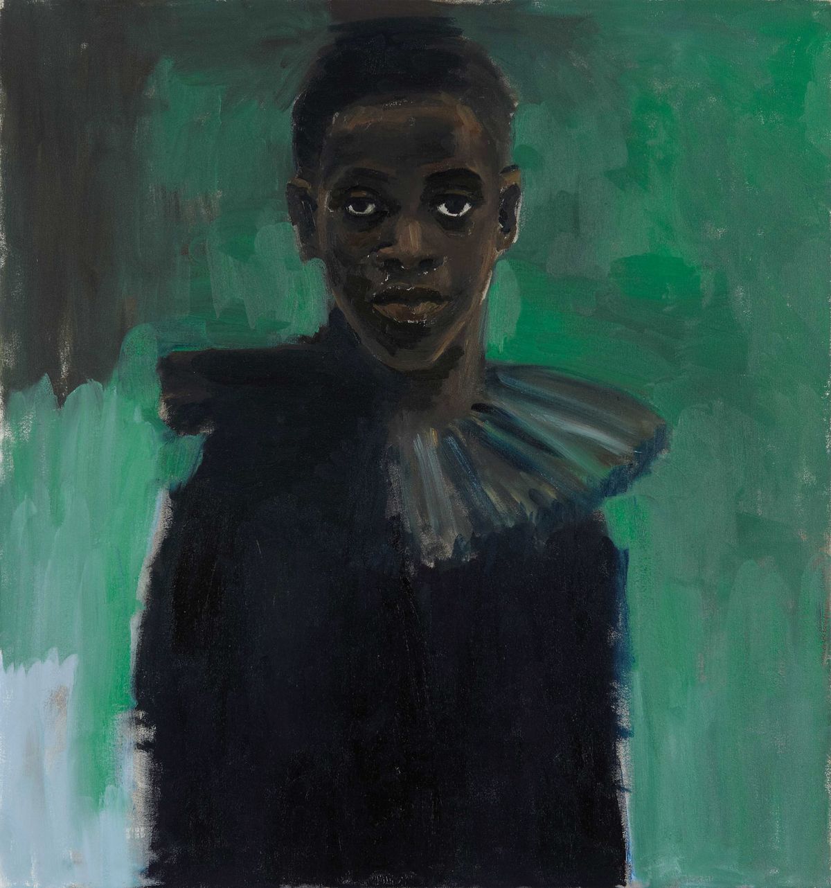 Yiadom-Boakye’s portraits, such as A Passion Like No Other (2012), are composite constructions informed by scrapbooks created by the artist © Lynette Yiadom-Boakye