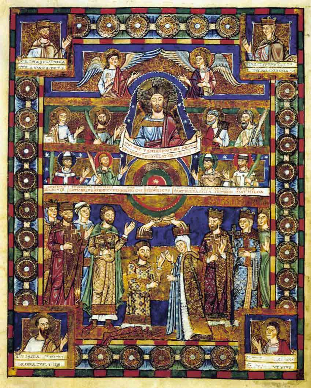 The Coronation Miniature from the Gospels of Henry the Lion (late 12th century)