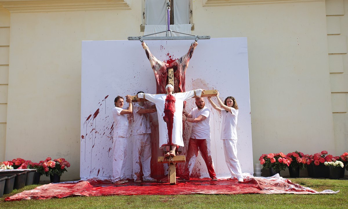 Gore, guts and gongs: Hermann Nitsch’s six-day 'orgiastic mystery theatre' restaged at his country castle near Vienna