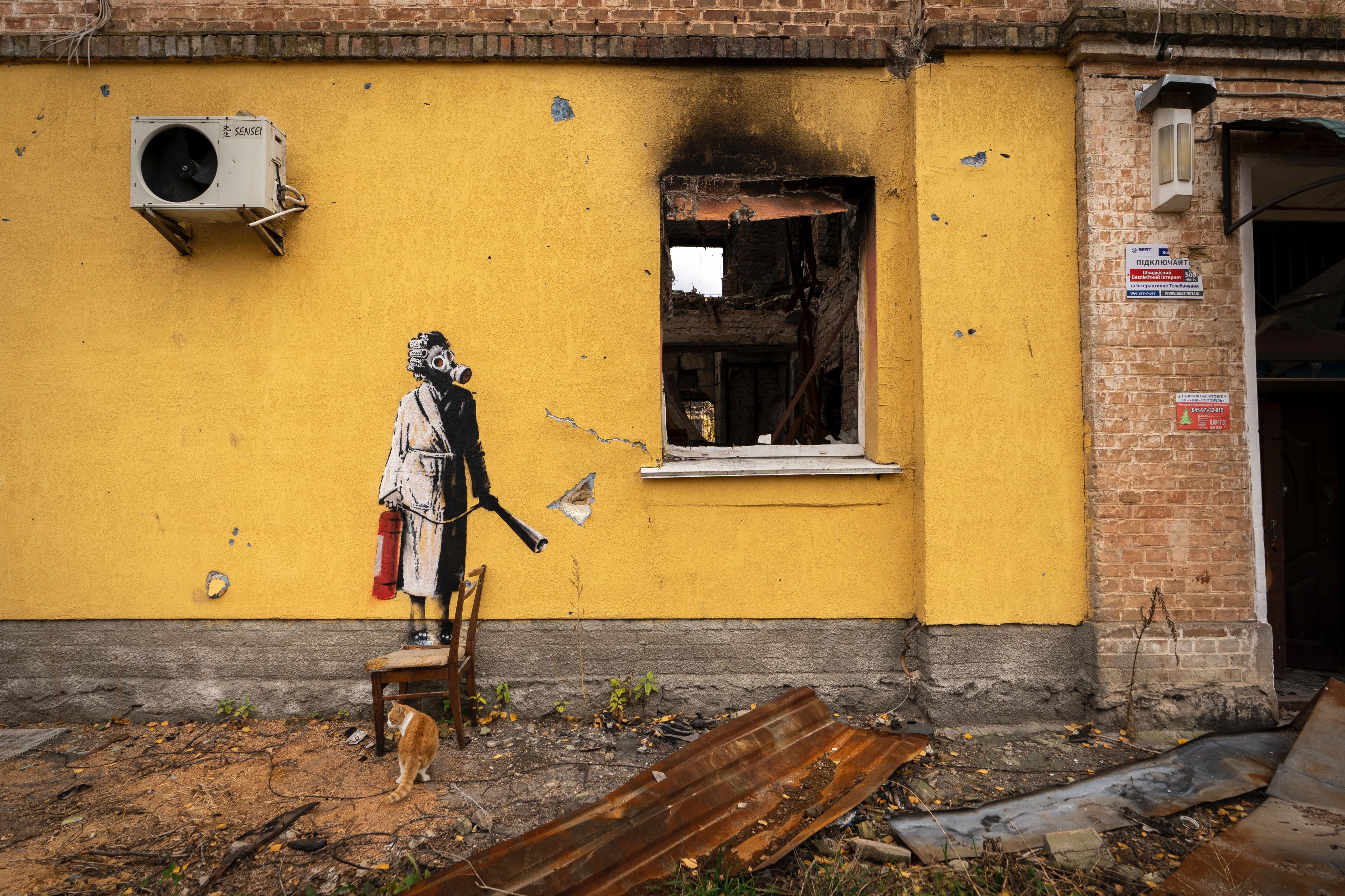 Banksy in Ukraine: seven new works appear in war-torn sites