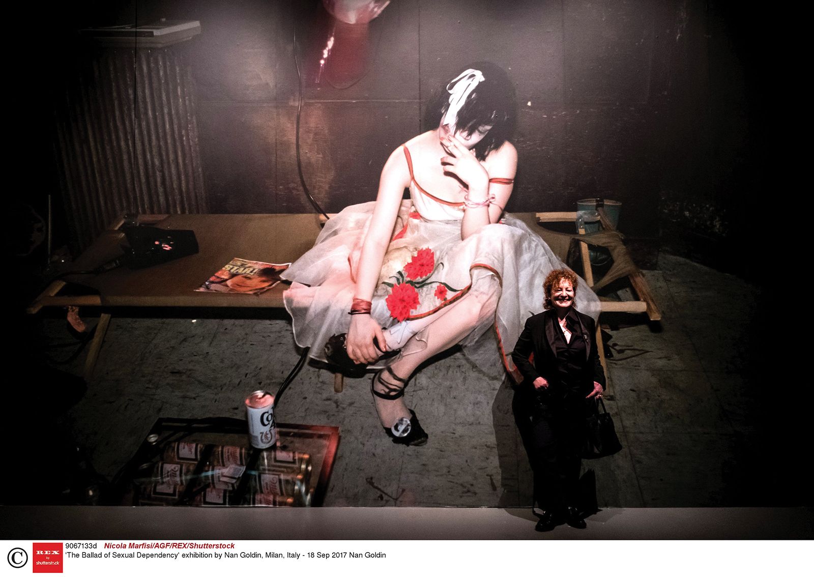 Nan Goldin in front of Trixie on the Cot (1979) from her series The Ballad of Sexual Dependency Photo by Nicola Marfisi/AGF/REX/Shutterstock