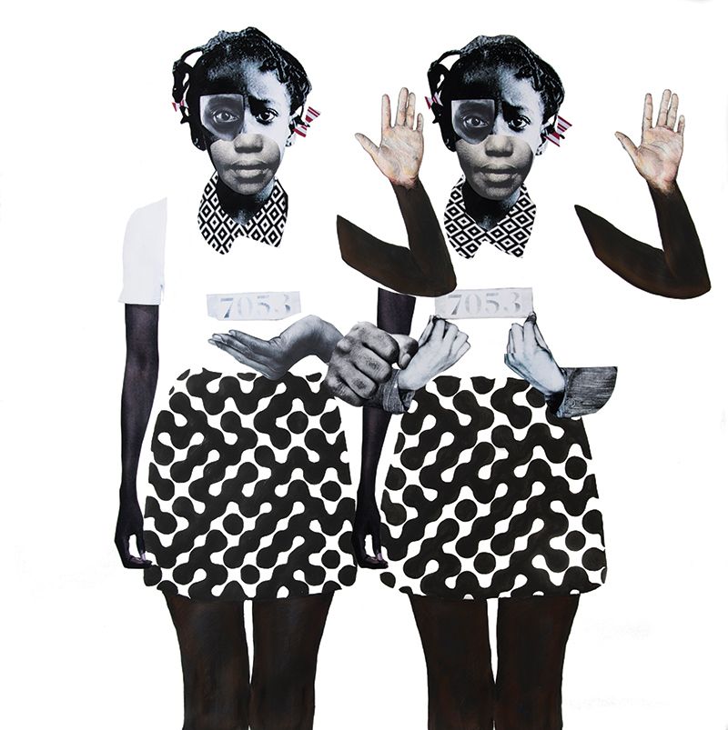 Deborah Roberts’s Political Lambs in a Wolf’s World (2018) will be in the show Robert Beam