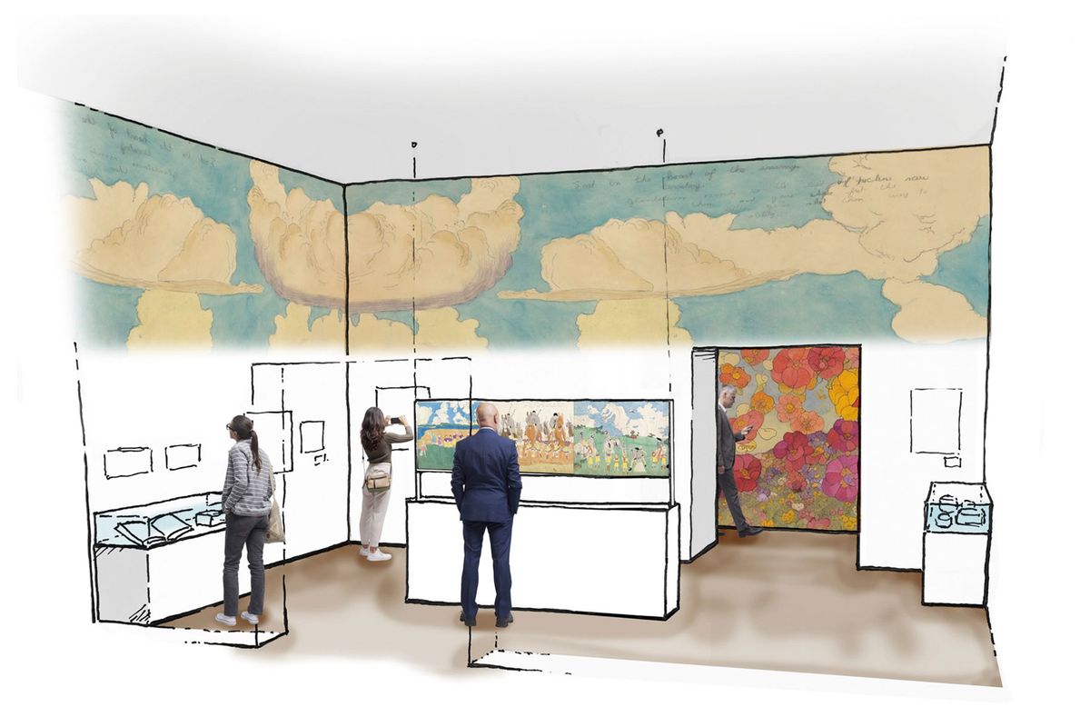 Rendering of a new permanent interpretive exhibition devoted to Henry Darger, which will augment Intuit’s recreation of the Chicago outsider artist’s studio and one-room apartment
Courtesy Intuit Art Museum