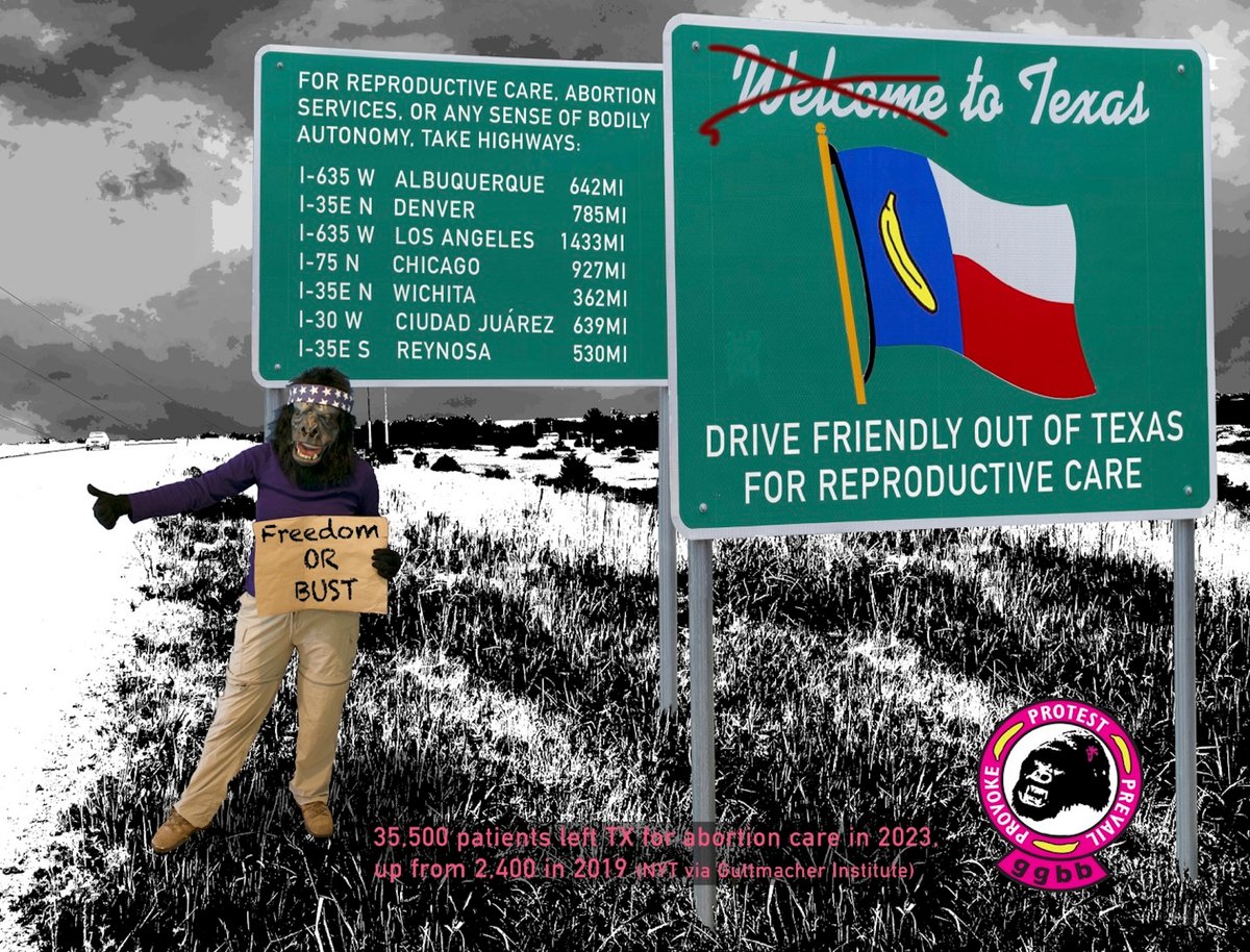 Guerrilla Girls Broadband, Advertising Poster for Dallas Area Rapid Transit (DART) stations, 2024 Courtesy of the artists