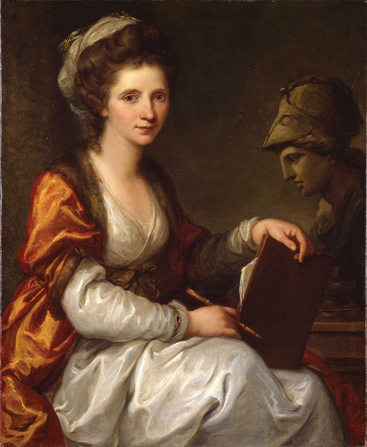 Angelica Kauffman’s Self-portrait with Bust of Minerva (around 1780), one of several self-portraits she painted Gottfried Keller Foundation, Federal Office of Culture, Bern