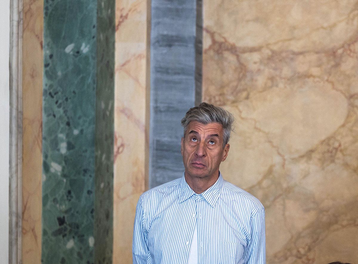 Maurizio Cattelan possibly having some deep thoughts LaPresse/Alamy Stock Photo
