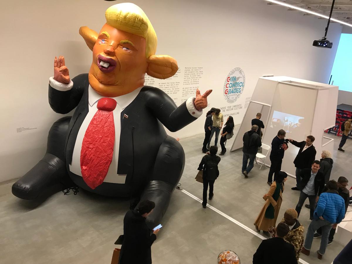 Trump Rat greets visitors to dealer Jeffrey Deitch's Protest Factory Courtesy of Jeffrey Deitch