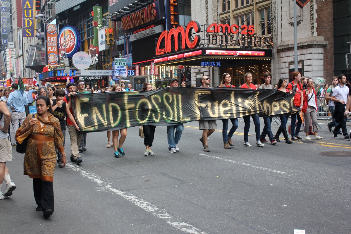 The People's Climate March of 2014 in New York City, passing near Times Square Photo by Rachel, via Flickr