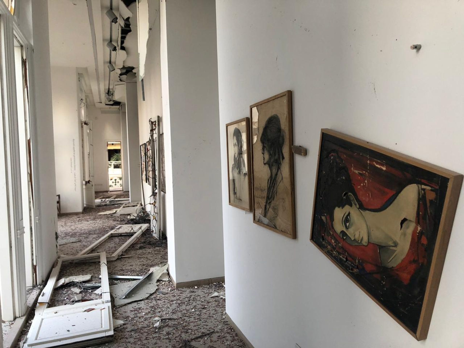 Beirut's Sursock museum suffered extensive damage from the explosion Photo: Marie Nour Hechaime, curator at Sursock Museum