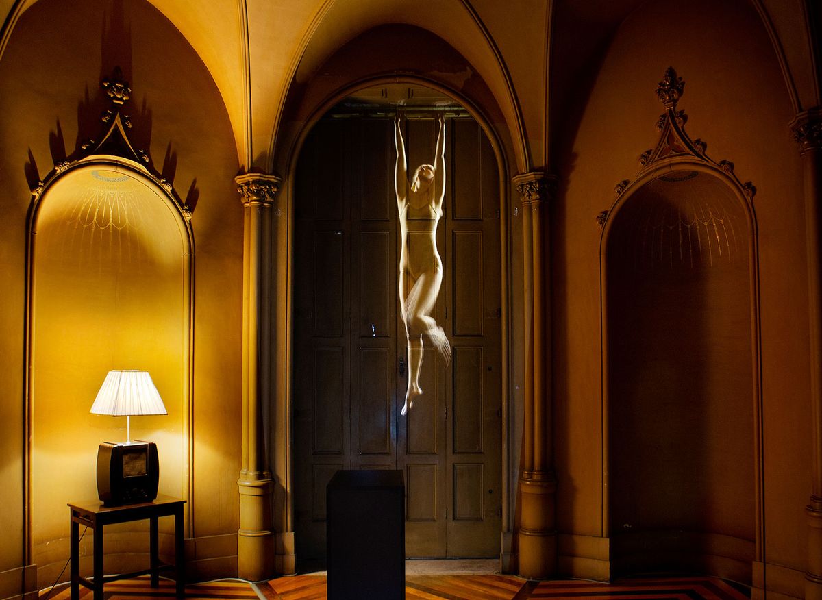 One of the projections by Sia and Daniel Askill inside the Palacete Pinto Leite