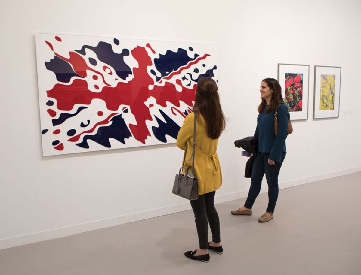 Raymond Hains’s Union Jack (2005), with Galerie Max Hetzler at Frieze London 2017 © David Owens