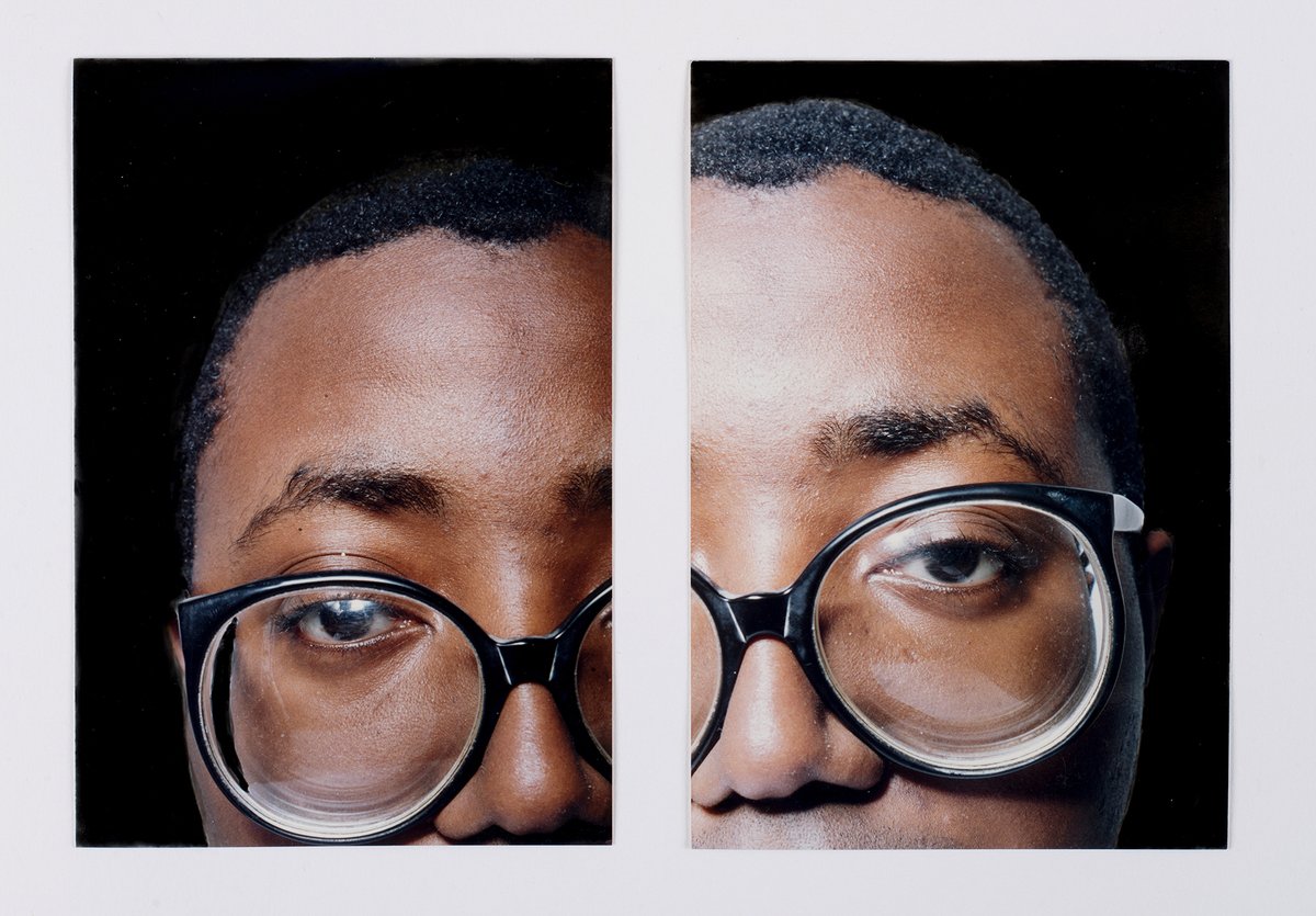 Two photographs from Donald Rodney’s Cataract (1991), a 35mm slideshow-based installation that explores representations of Black masculinity that is being recreated for the first time for the Whitechapel Gallery exhibition Photos: Viv Reiss/Frederic Griffiths; Courtesy of the Estate of Donald Rodney