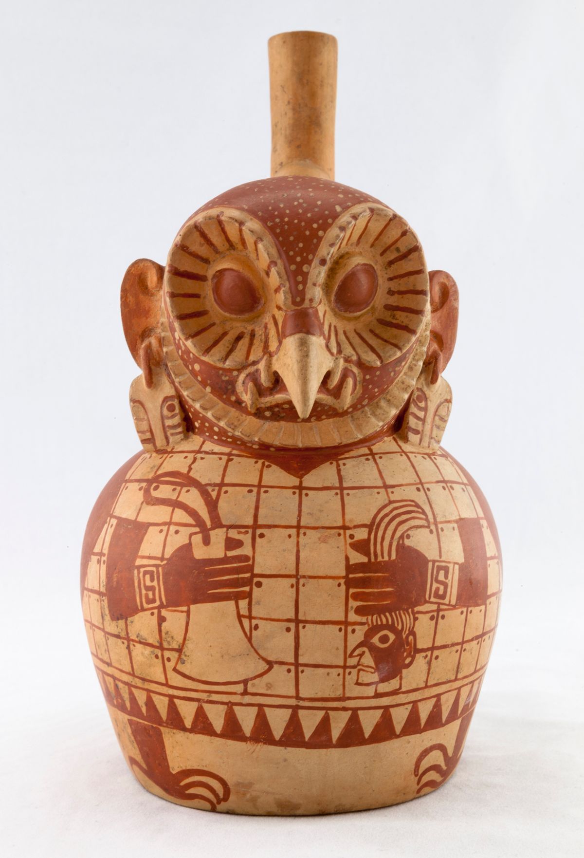 A painted ceramic Moche vessel (AD450-650) Courtesy of the Fowler Museum at UCLA