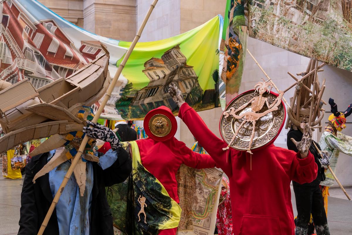 Hew Locke's The Procession (2021) installed at Tate Britain. Photo: Joe Humphreys