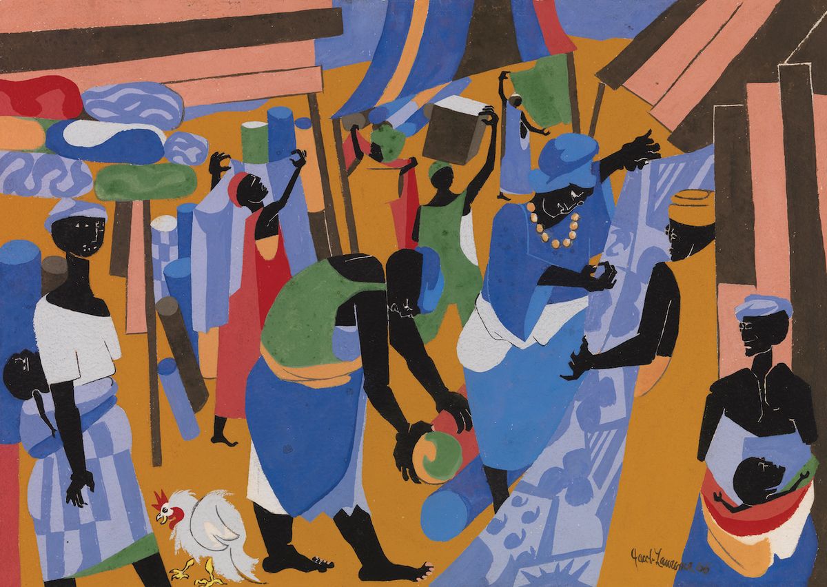 Jacob Lawrence, Market Scene (2021) The Jacob and Gwendolyn Knight Lawrence Foundation, Seattle / Artists Rights Society (ARS) New York