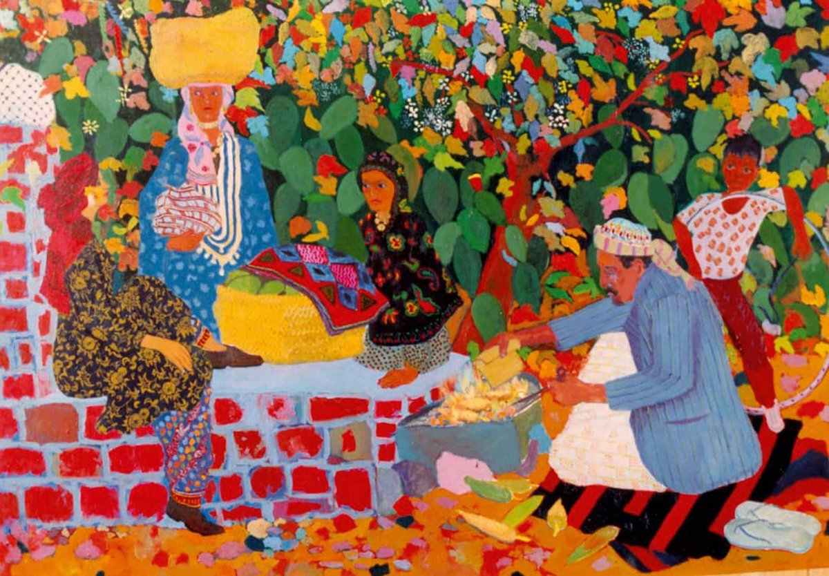 Hakim Al-Akel's Dialogue in the Market (1991) Courtesy Hafez Gallery