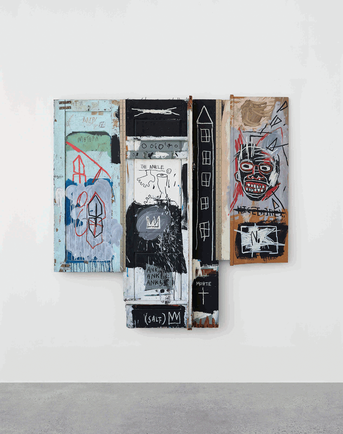 Jean-Michel Basquiat’s Portrait of the Artist as a Young Derelict(1982) was the top lot at Sotheby’s London evening sale in June, but it sold for a relatively modest £16m
© the artist; courtesy Sotheby’s