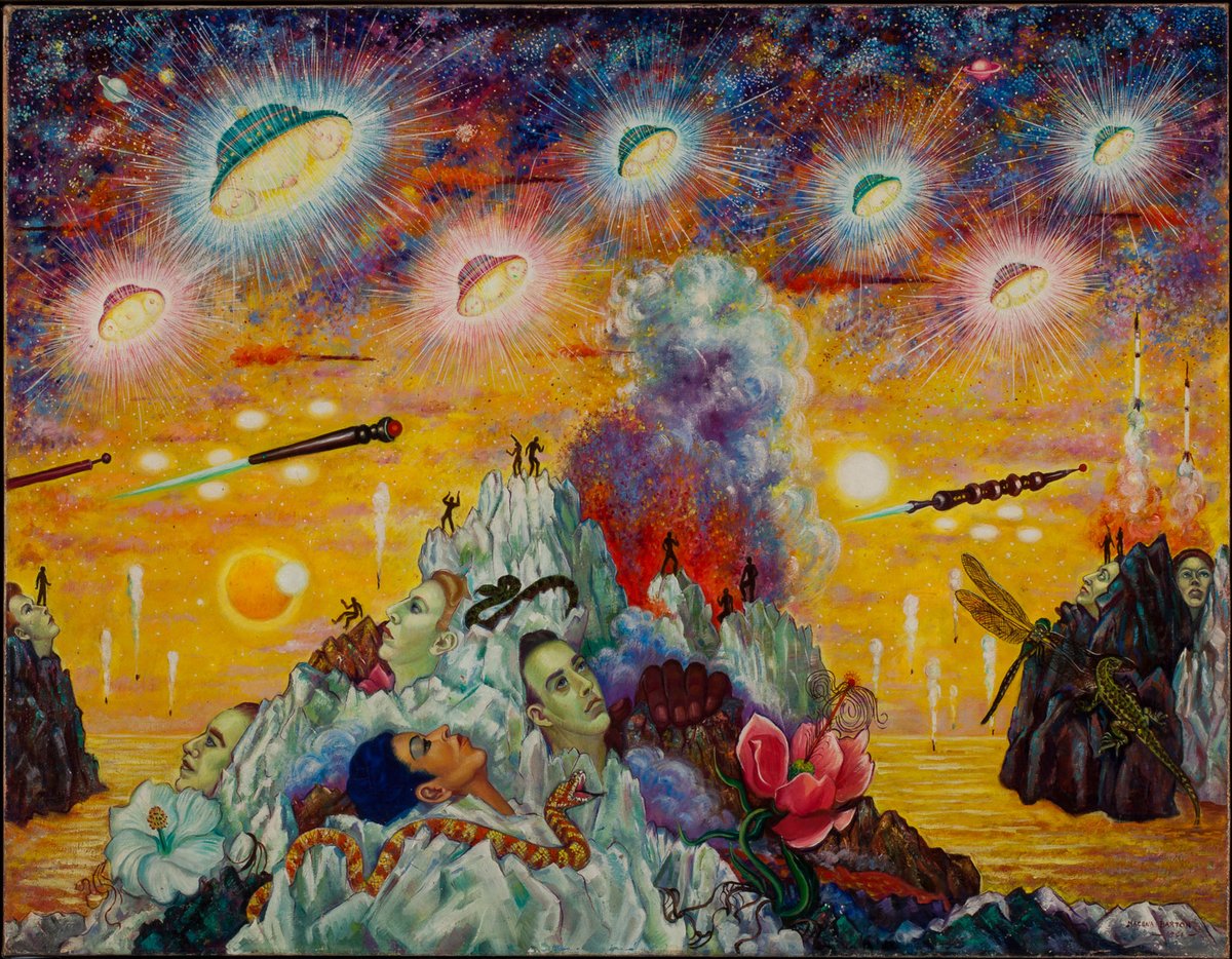 Macena Barton's Untitled (Flying Saucers with Snakes) (1961)