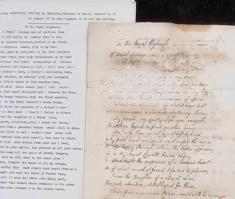  'Justice is my claim': library discovers new poem attributed to Queen Caroline, who was barred from her husband's coronation in 1821 