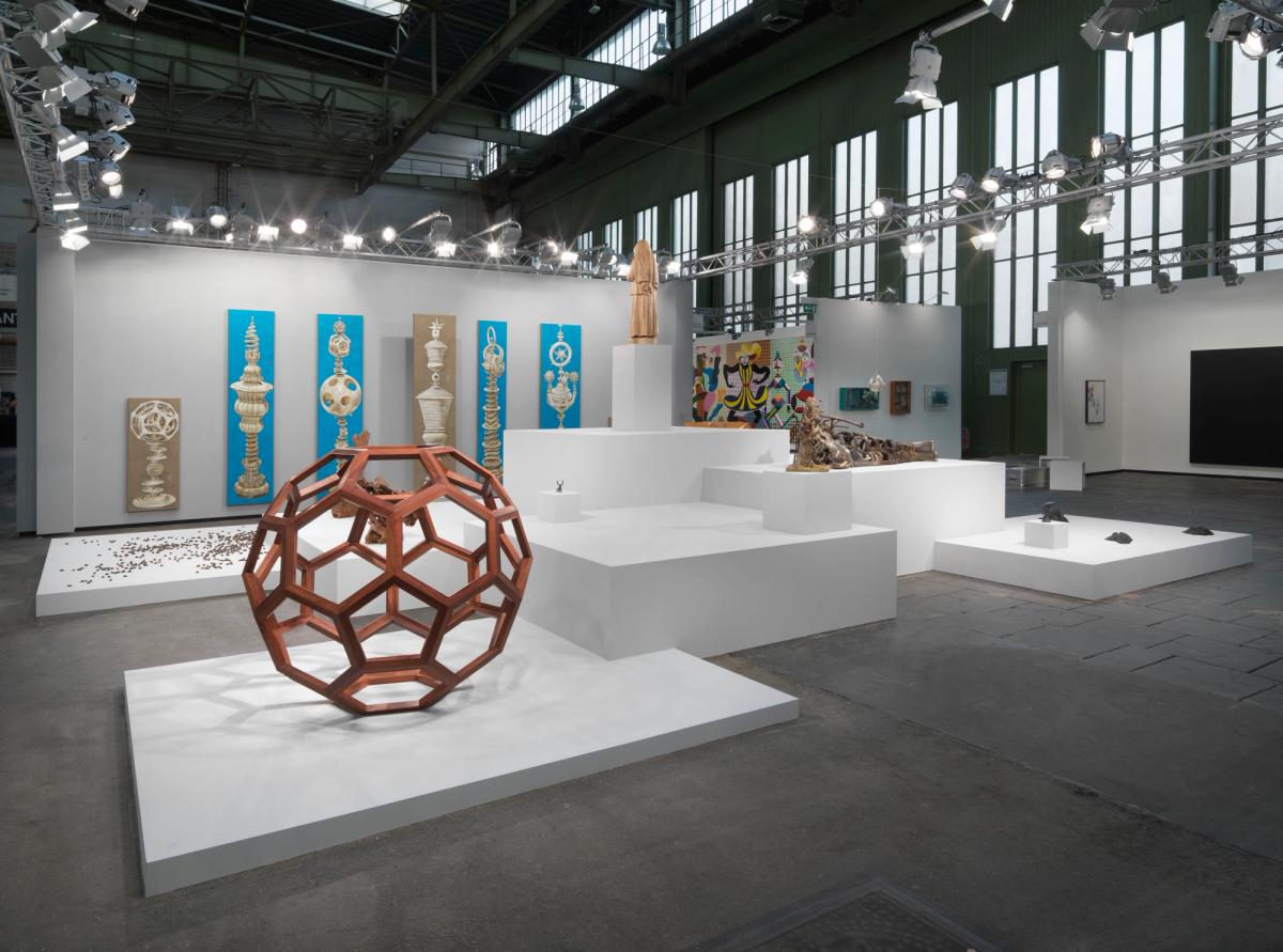 neugerriemschneider's sculpture-heavy booth at Art Berlin presented contemporary takes on devotional icons © the artists; courtesy of the artists and neugerriemschneider