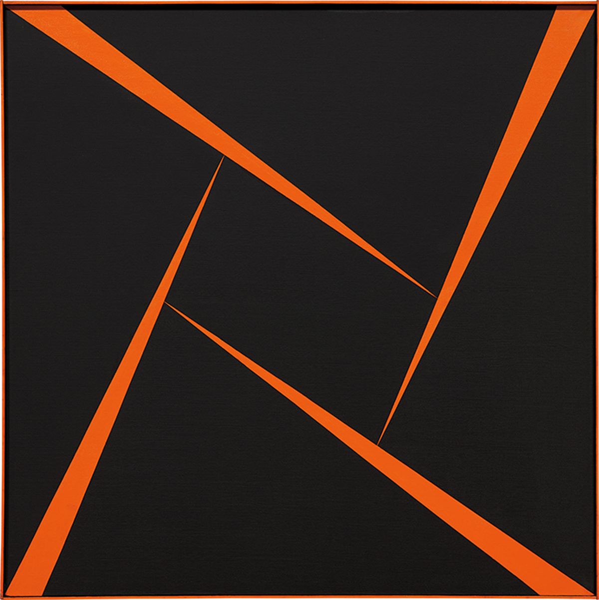 Carmen Herrera's Untitled (Orange and Black) (1956) sold for an artist-record $1.2m in Phillips' 20th Century and Contemporary Art evening sale in New York in November 2017 Courtesy of Phillips
