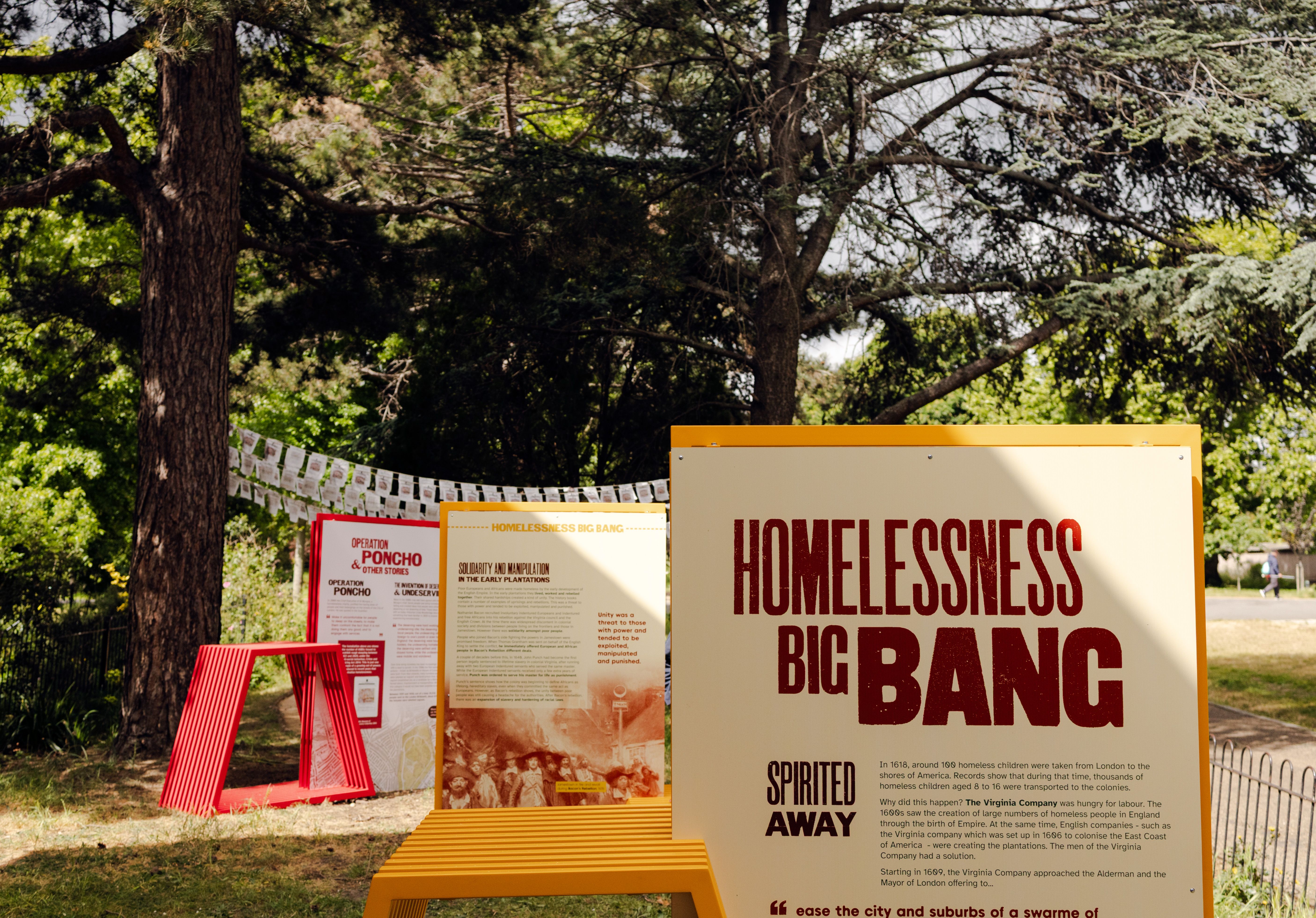 The exhibition explores the “Homelessness Big Bang“, a period when land enclosures, economic shifts and early colonial expansion began to fundamentally change how society treated unhoused people

Photo: Lydia Lange