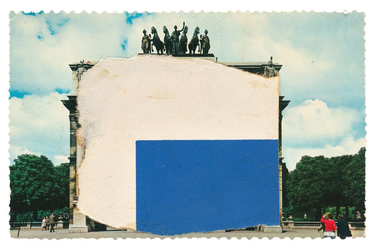 Ellsworth Kelly, Study for Blue and White Sculpture for Les Tuileries (1964), 3 1/2 x 5 1/2 inches, collection of Ellsworth Kelly Studio and Jack Shear © Ellsworth Kelly Foundation