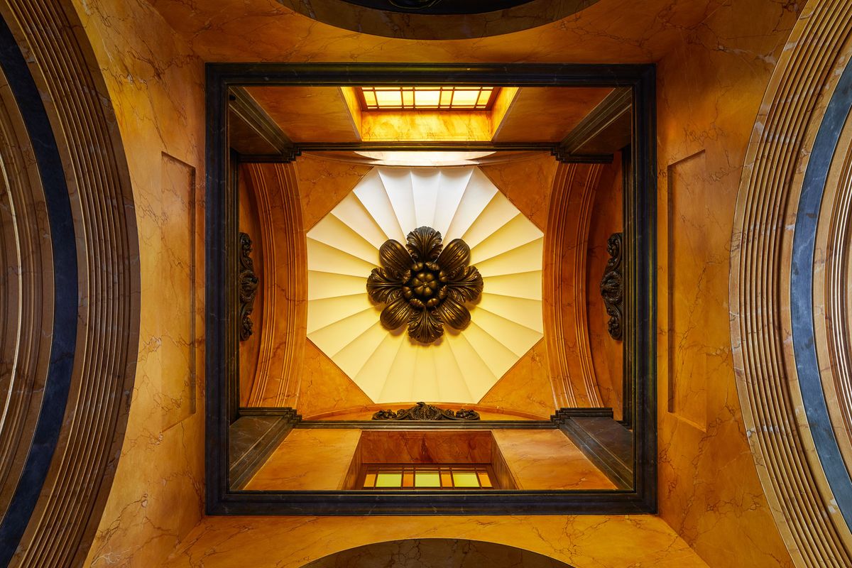 The marbled entrance hall ceiling of Pitzhanger Manor Photo: © Andy Stagg