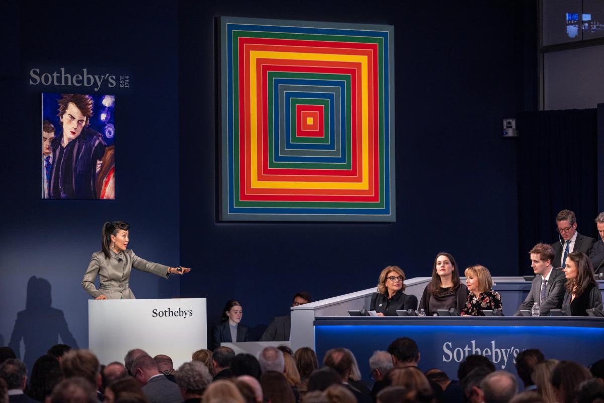 Sotheby's auctioneer Phyllis Kao at The Now sale on Wednesday (16 November) Courtesy Sotheby's