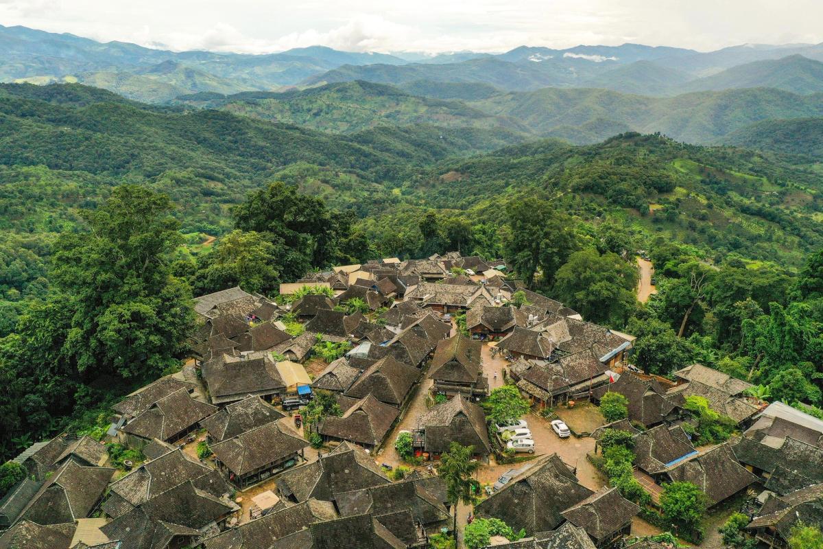 A traditional village in Jingmai Mountain in Pu'er, southwest China's Yunnan Province. The Cultural Landscape of Old Tea Forests of Jingmai Mountain in Pu'er, southwest China, was among the sites newly inscribed on the Unesco World Heritage List
Photo: Li He/Xinhua/Alamy Live News