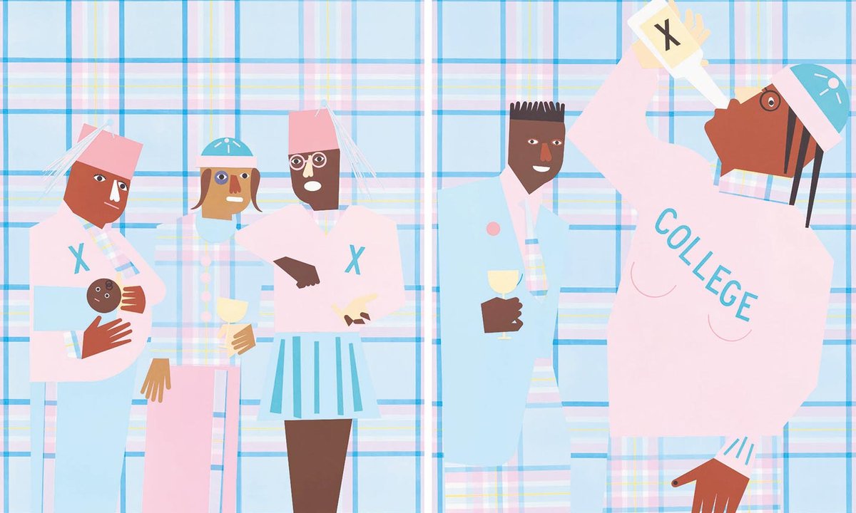 Nina Chanel Abney tells tales of school fraternities and sororities by way of collage Nina Chanel Abney tells tales of school fraternities and sororities by way of collage