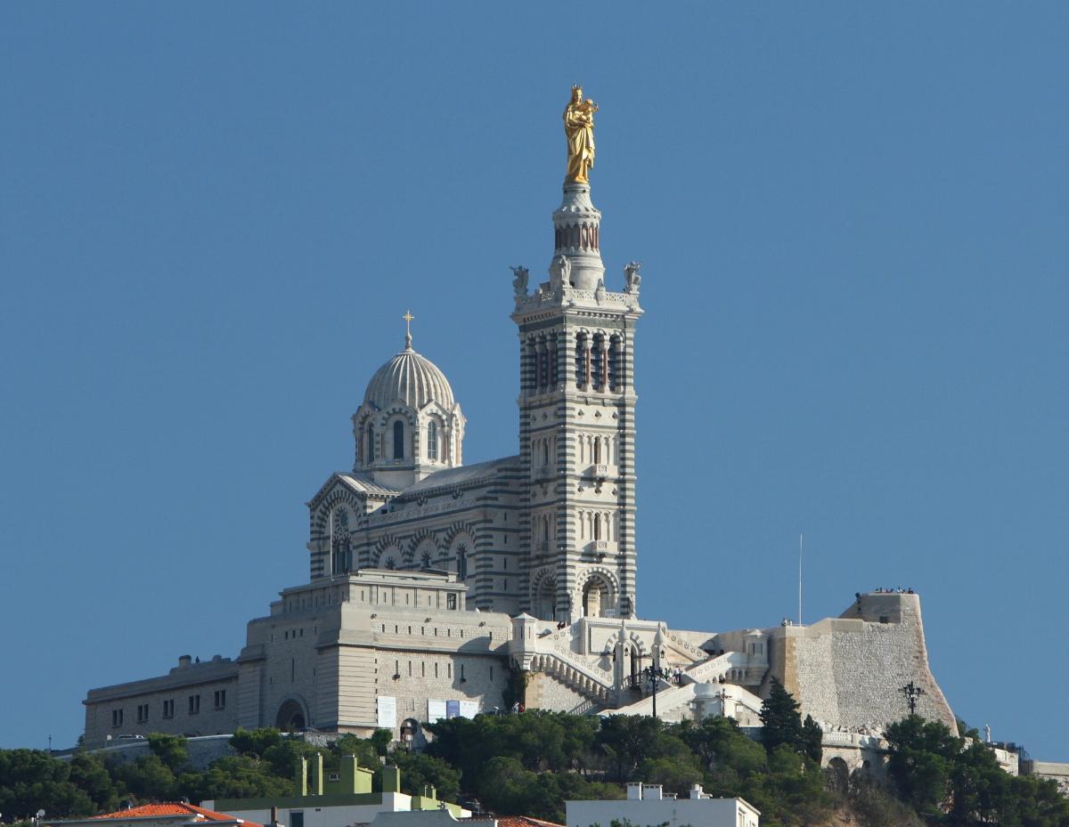 The Madonna and Child atop the Notre-Dame de la Garde in Marseille was shot at by German artillery units during the Second World War Photo: Benh LIEU SONG