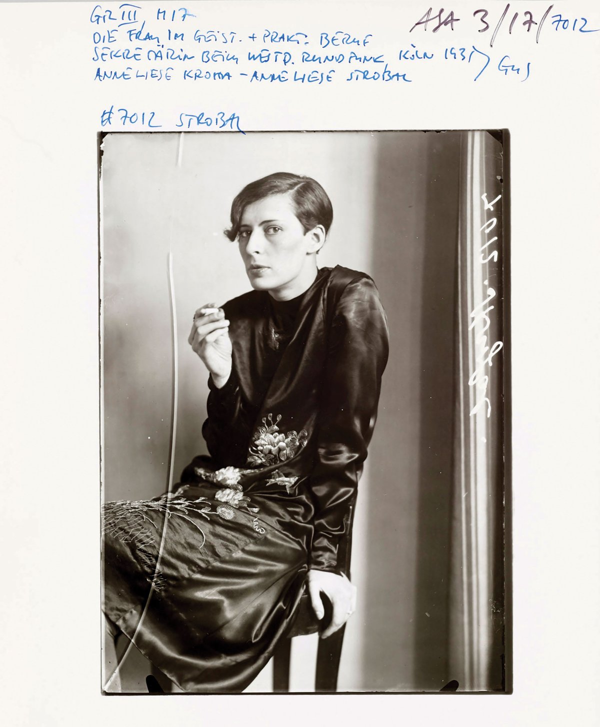 Secretary at West German Radio in Cologne (1931), one of the thousands of portraits Sander made for his People of the Twentieth Century project August Sander Archive