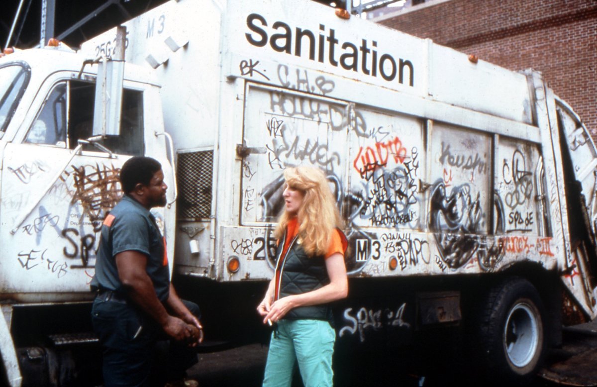 Mierle Laderman Ukeles, Touch Sanitation Performance, 1979-80 Photo: Robin Holland / © Mierle Laderman Ukeles. Courtesy the artist and Ronald Feldman Gallery, NY