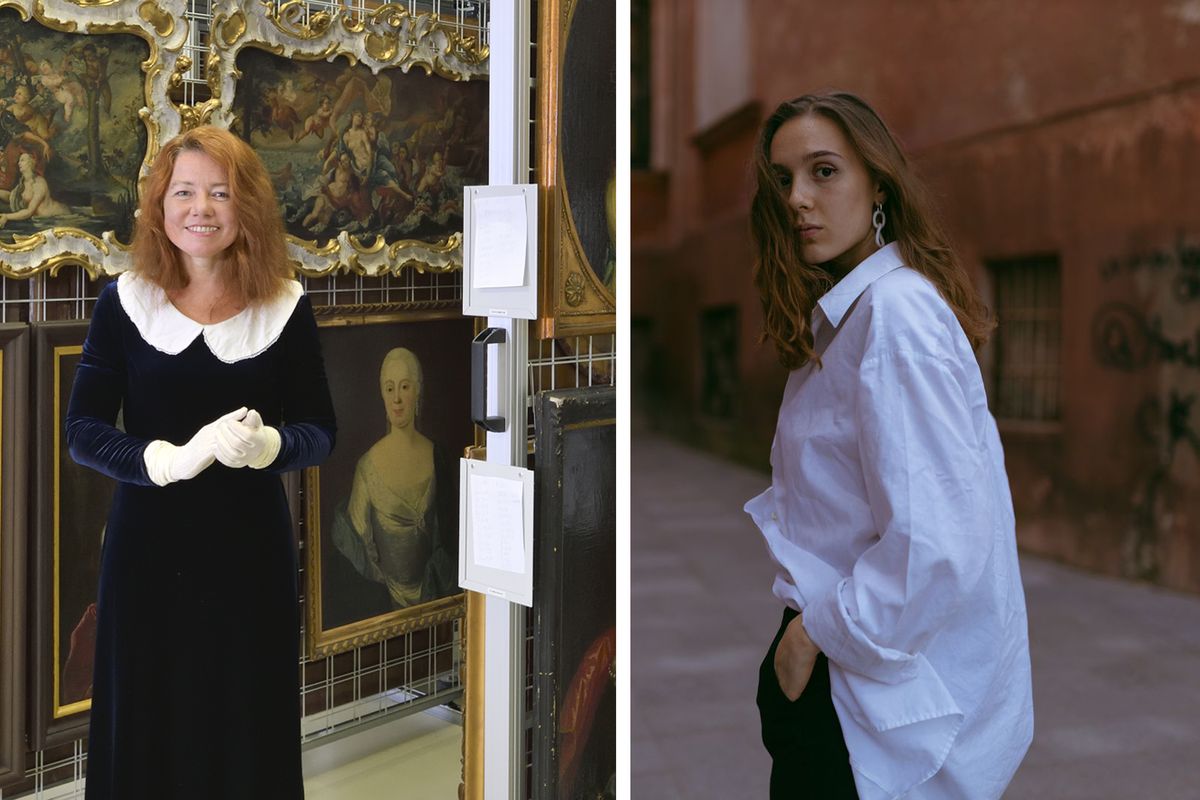 Left: Anastasia Yurchenko, a provenance researcher at a museum in Gotha, Germany, has participated in the Ernst von Siemens Art Foundation's emergency projects from the very beginning. Right: Ukrainian curator Anna Petrova is one of the first people to benefit from the foundation's new programme for refugees