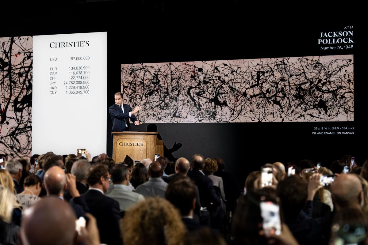 Jackson Pollock’s Number 7A (1948) selling for $181.2m at Christie's New York in May
Courtesy Christie's