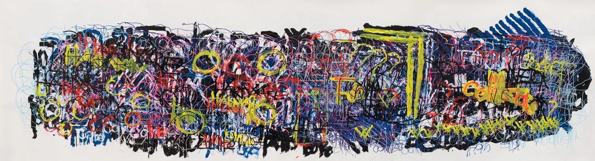 Dan Miller's work Untitled (2022) will be sold at New York's Outsider Art Fair, with the proceeds split between Grief and Hope and Creative Growth Art Center Image courtesy of the Outsider Art Fair