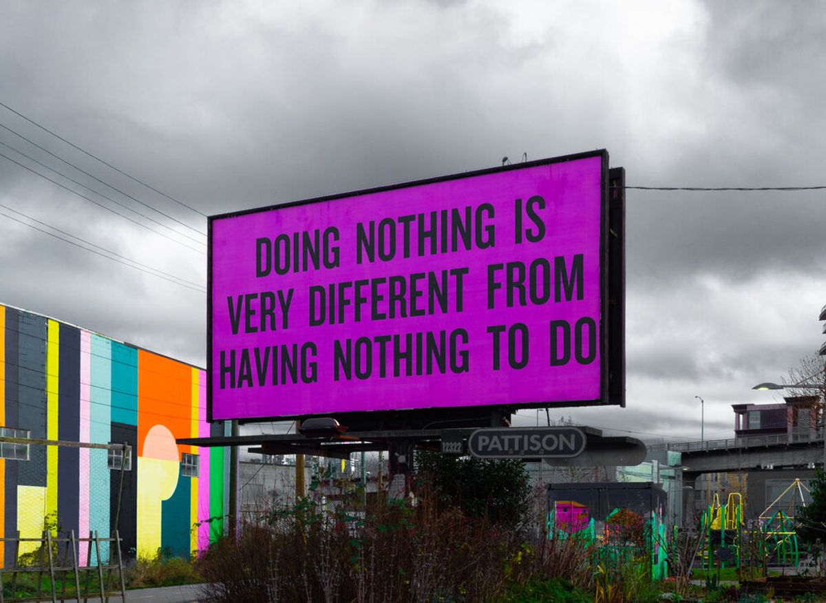 Slogans for the 21st Century billboards by Douglas Coupland along the Arbutus Greenway in Vancouver Photo: Luis Valdizon
