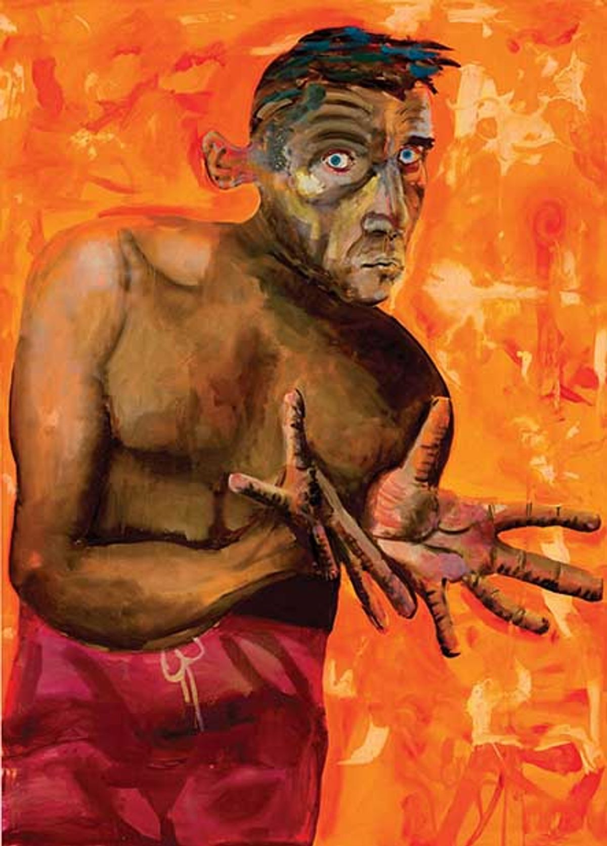 Albert Oehlen's Self-Portrait with empty Hands (1998) © Albert Oehlen. All Rights Reserved; DACS 2019