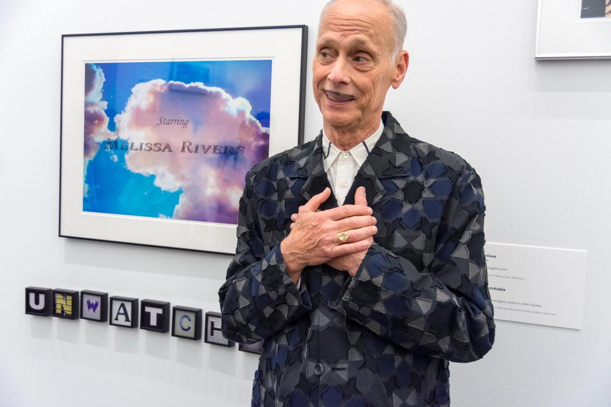John Waters at the preview of his 2018 exhibition Indecent Exposure at the Baltimore Museum of Art Photo: Chuck Patch