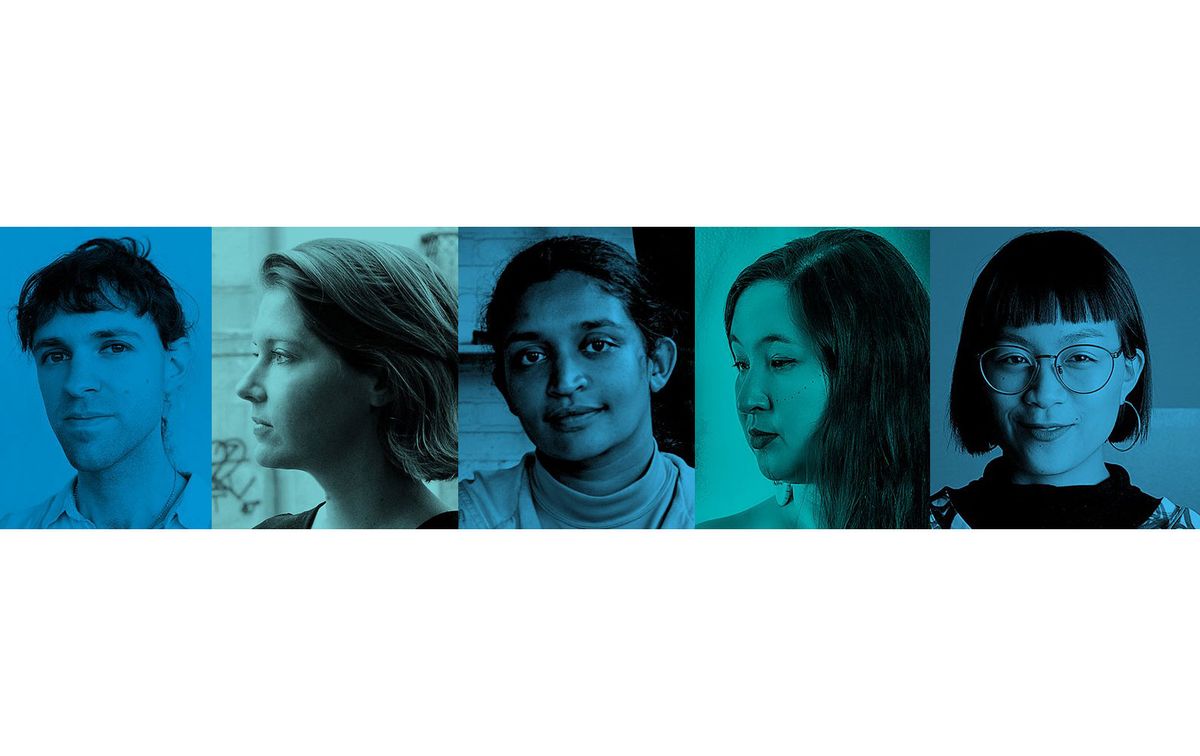 From left: Rémi Belliveau (age 32, representing the Atlantic region), Lorna Bauer (41, Quebec), Rajni Perera (36, Ontario), Laakkuluk Williamson Bathory (42, Prairies and North), Gabi Dao (30, West Coast and Yukon).