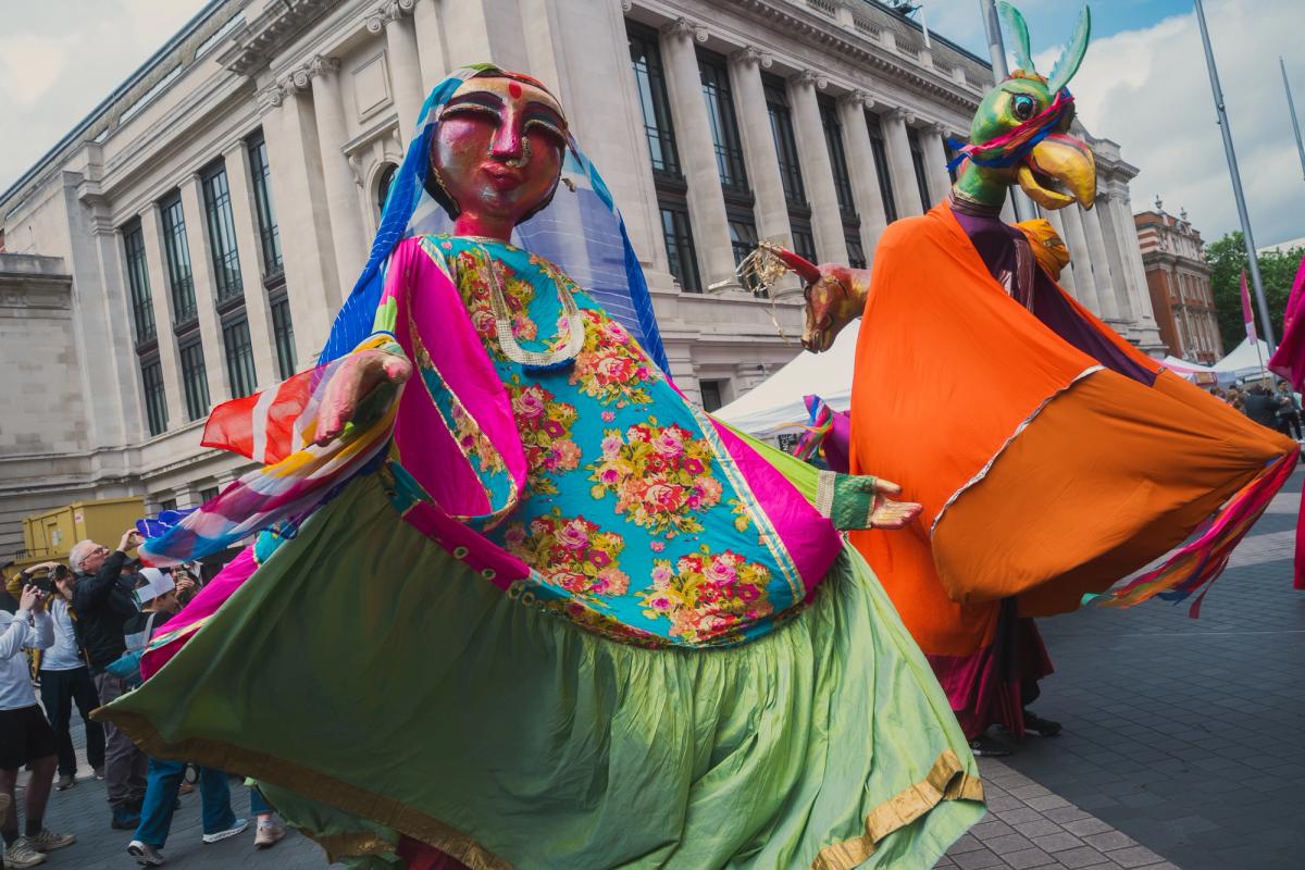Giants on the Move: A Puppet Street Parade, directed by Dadi Pudumjee, The Ishara Puppet Theatre Trust and presented by Serendipity Arts at the Great Exhibition Road Festival, London 6-7 June 2026