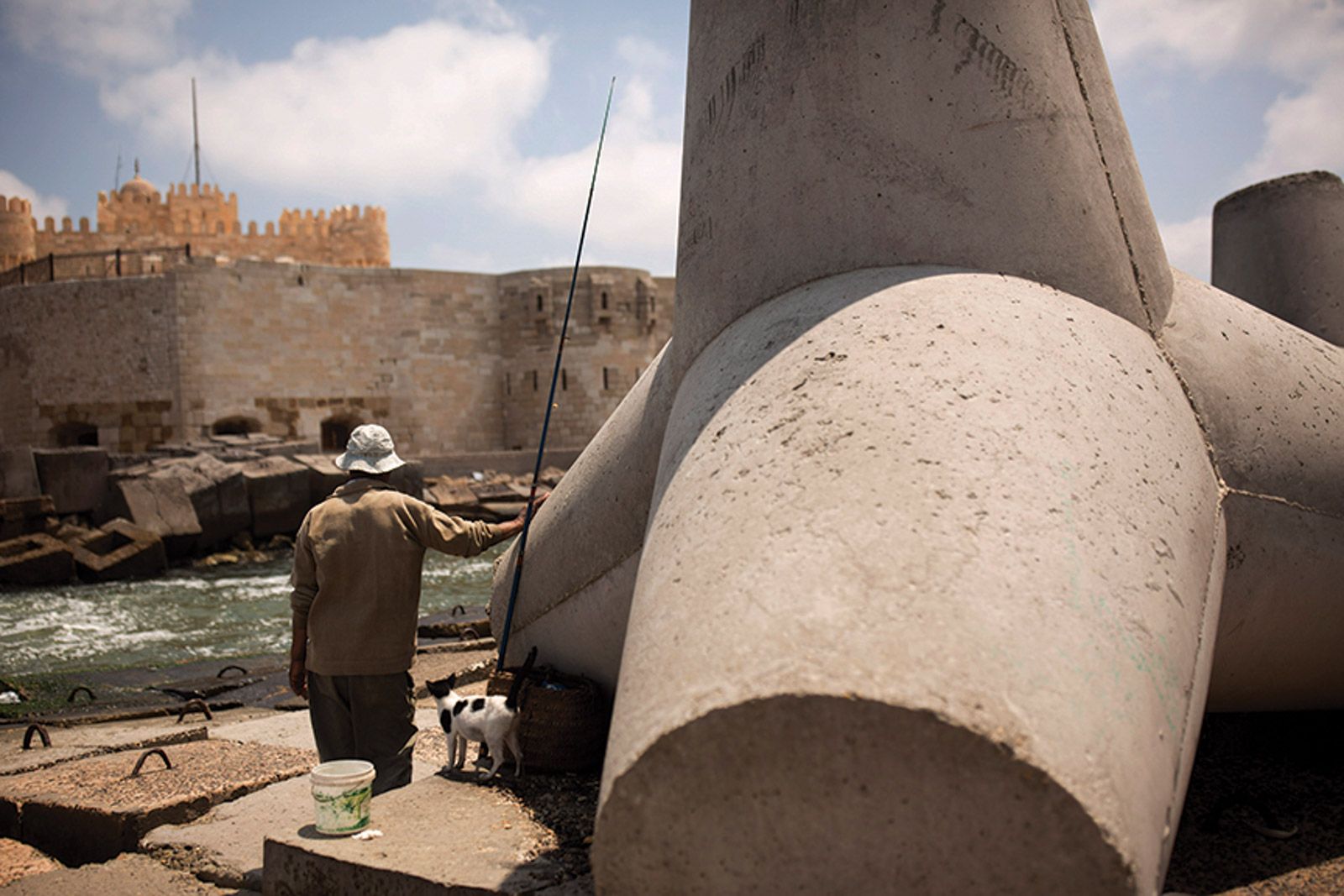 Flood defences in the Egyptian city of Alexandria, where heritage sites are under threat due to climate change © AP Photo/Maya Alleruzzo