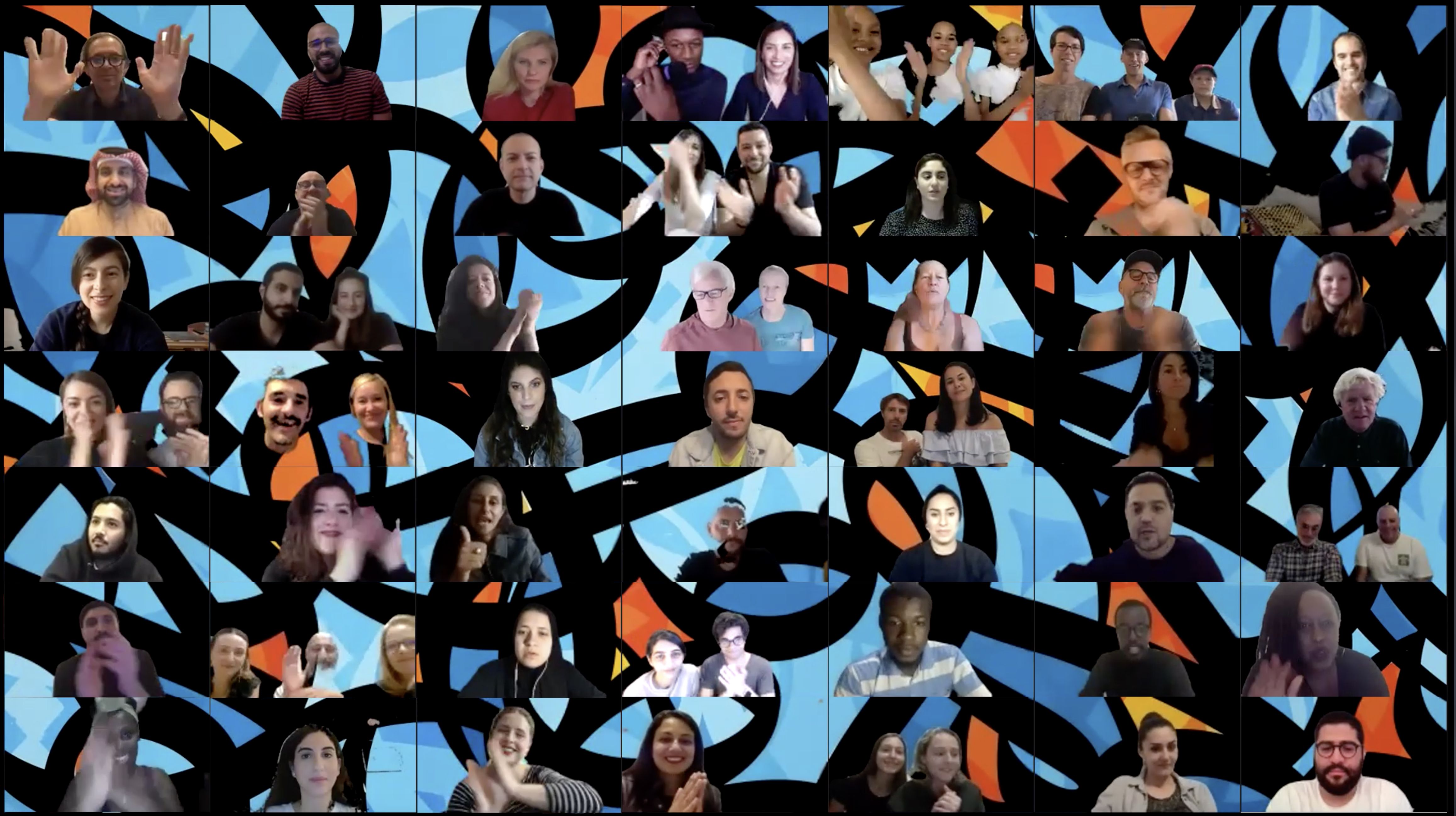 eL Seed's new Zoom collage Art is the shortest path from one human being to another human being (2020) Courtesy of the artist