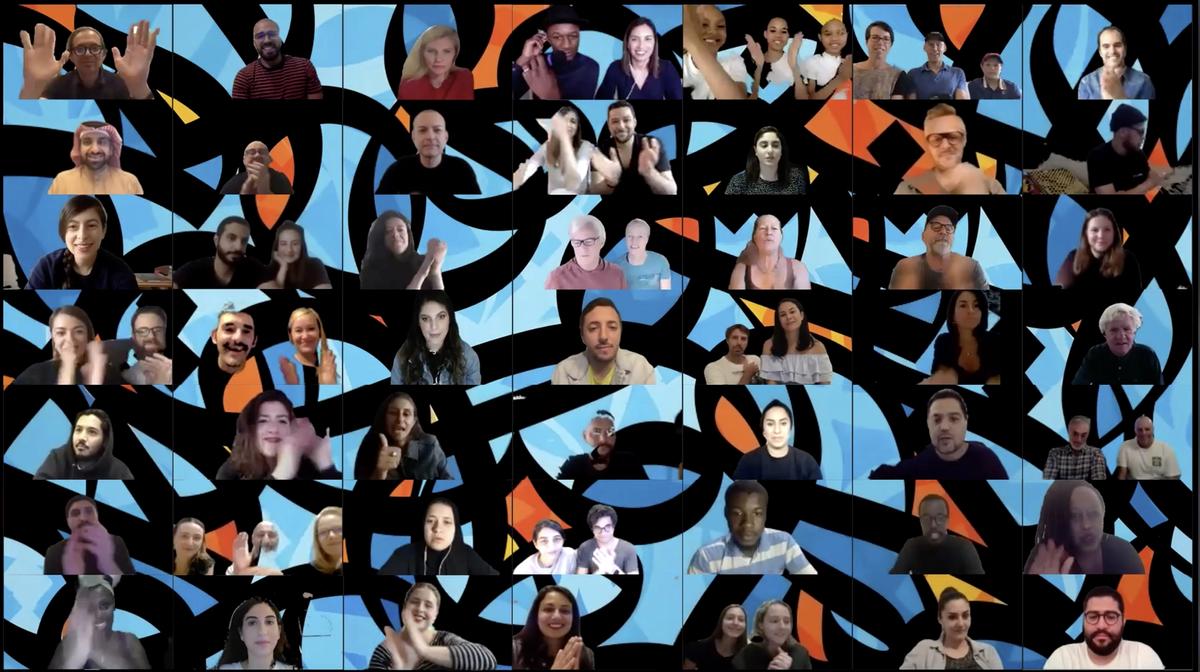 eL Seed's new Zoom collage Art is the shortest path from one human being to another human being (2020) Courtesy of the artist