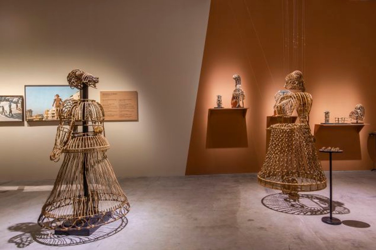 Shakuntala Kulkarni’s Of Bodies, Armour and Cages (2010–2012) was created for a 2012 exhibition of the same title at the Kiran Nadar Museum of Art in New Delhi, and is now on view at India’s 2019 Venice Biennale Pavilion. Collection of Kiran Nadar Museum of Art, photo by Kiran Keshav